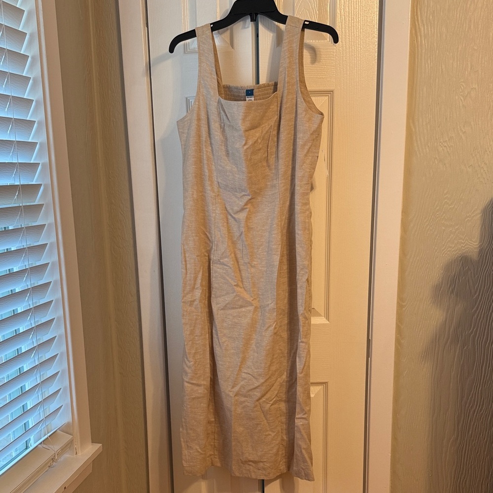Beige Linen Dress